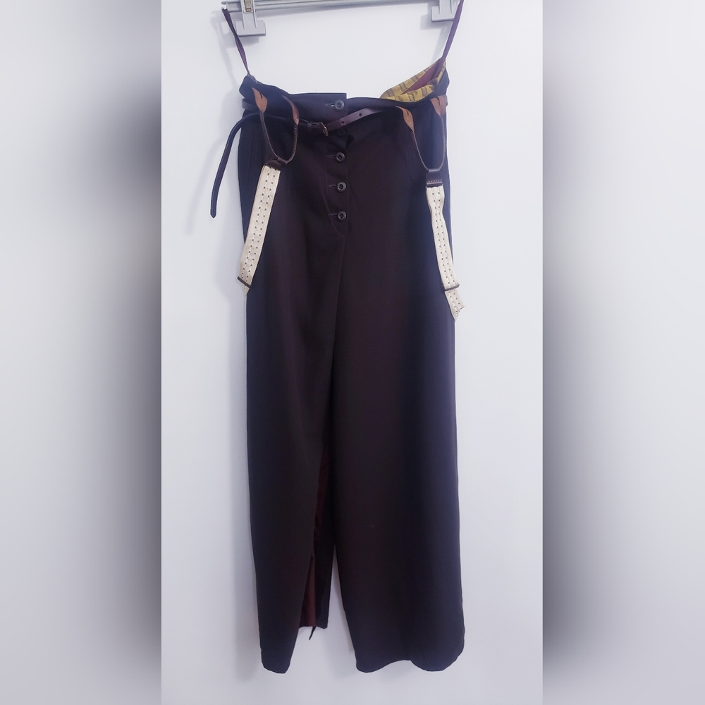 Barbara Bui Boho Long Skirt With Belt And Suspenders Made In France Sz 38